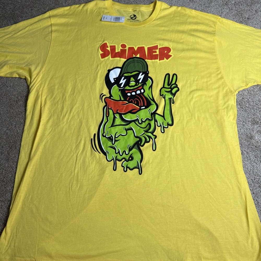 New! Boxlunch Ghostbusters Slimer Ghost  T-Shirt Yellow Size XXL New With Tags